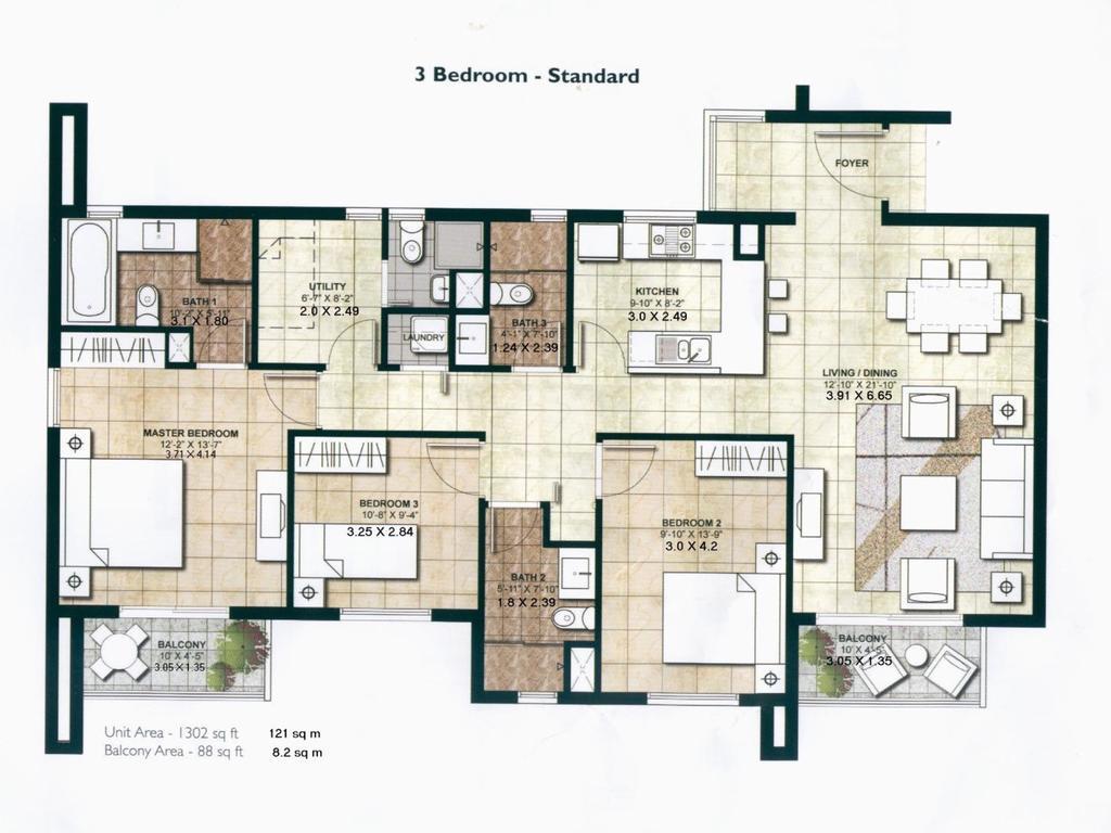 Three Bedroom Apartment - Centrium Impz Dubai Luaran gambar
